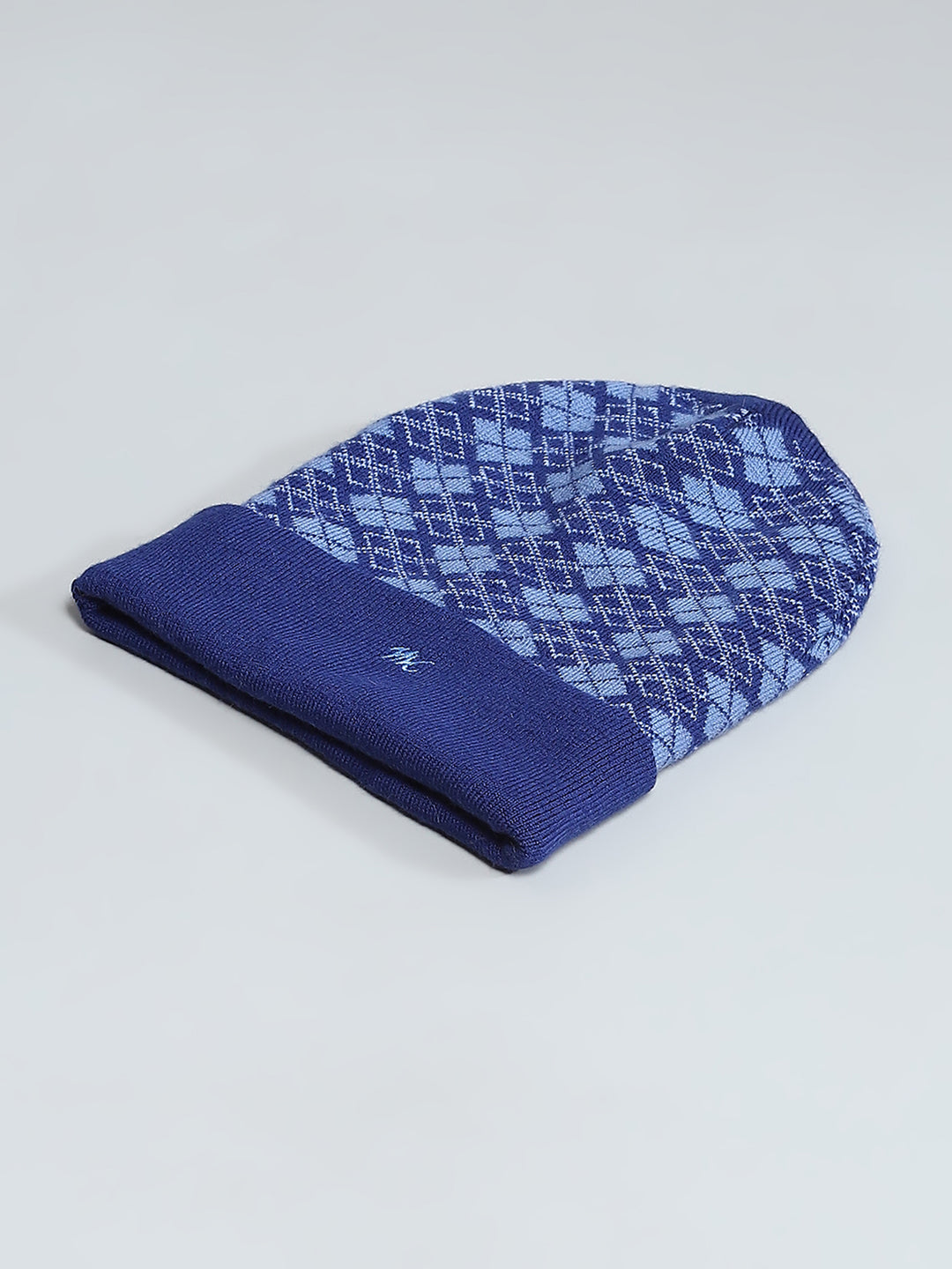 Men Blue Self Design Cap