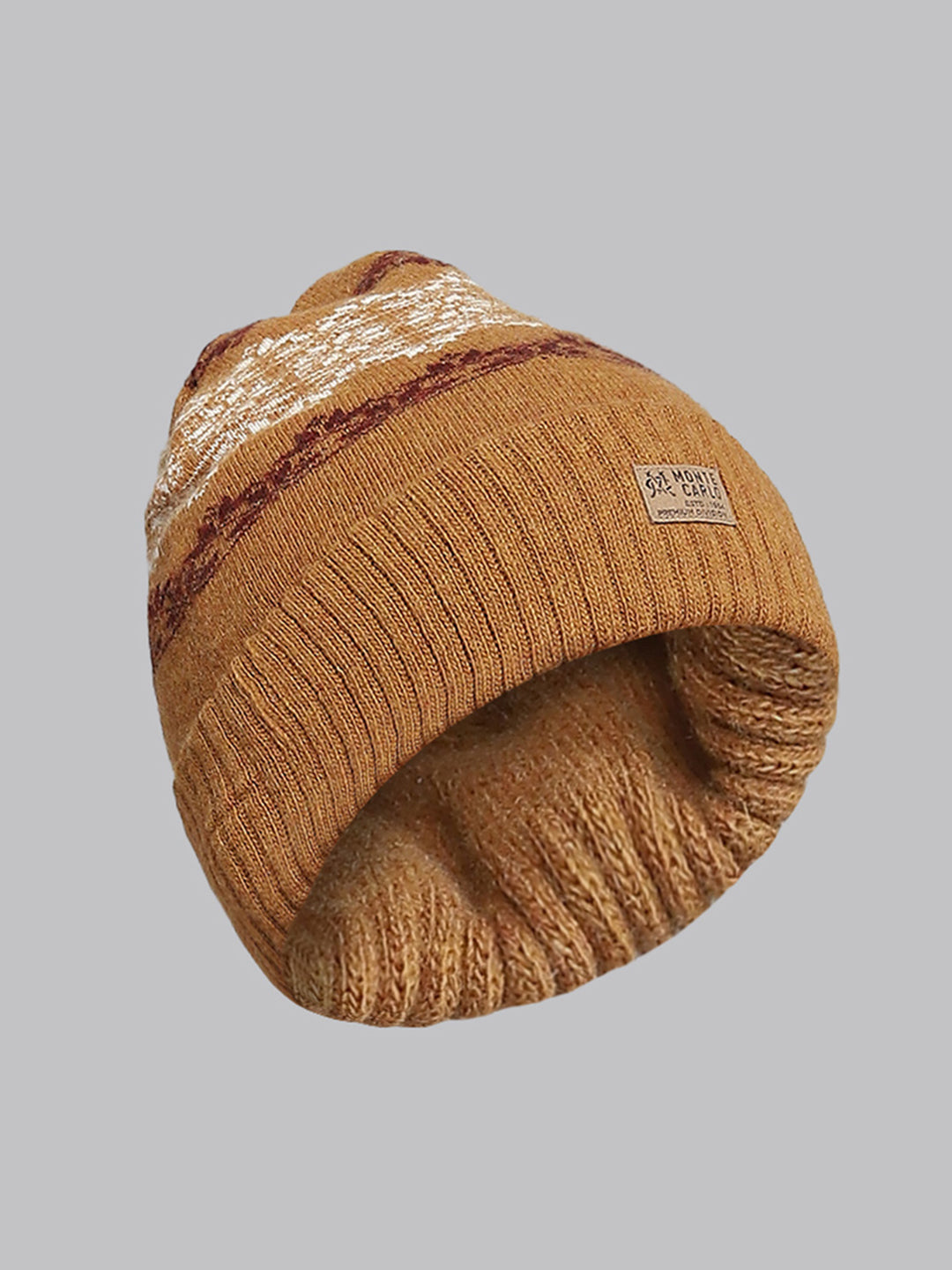 Men Rust Self Design Cap