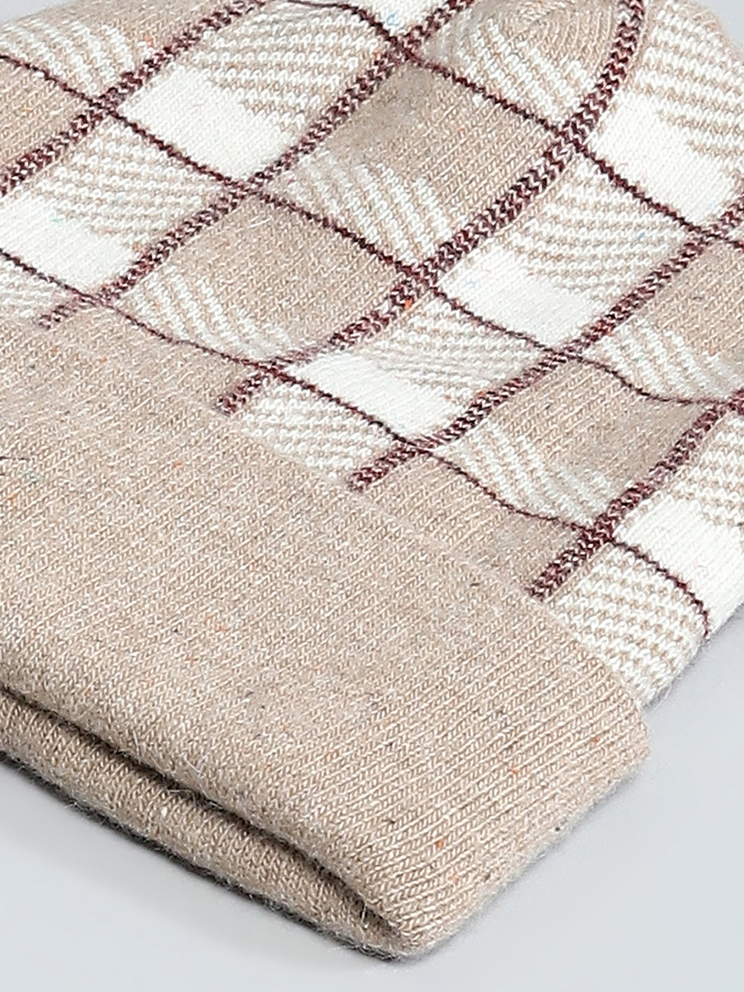 Men Beige Self Design Cap