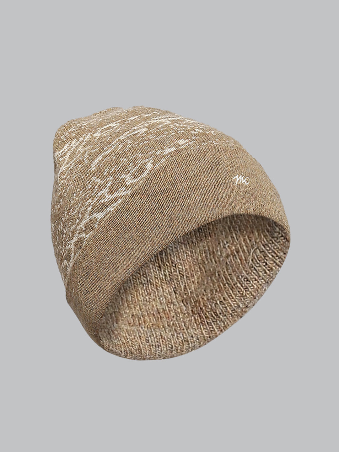 Men Brown Self Design Cap