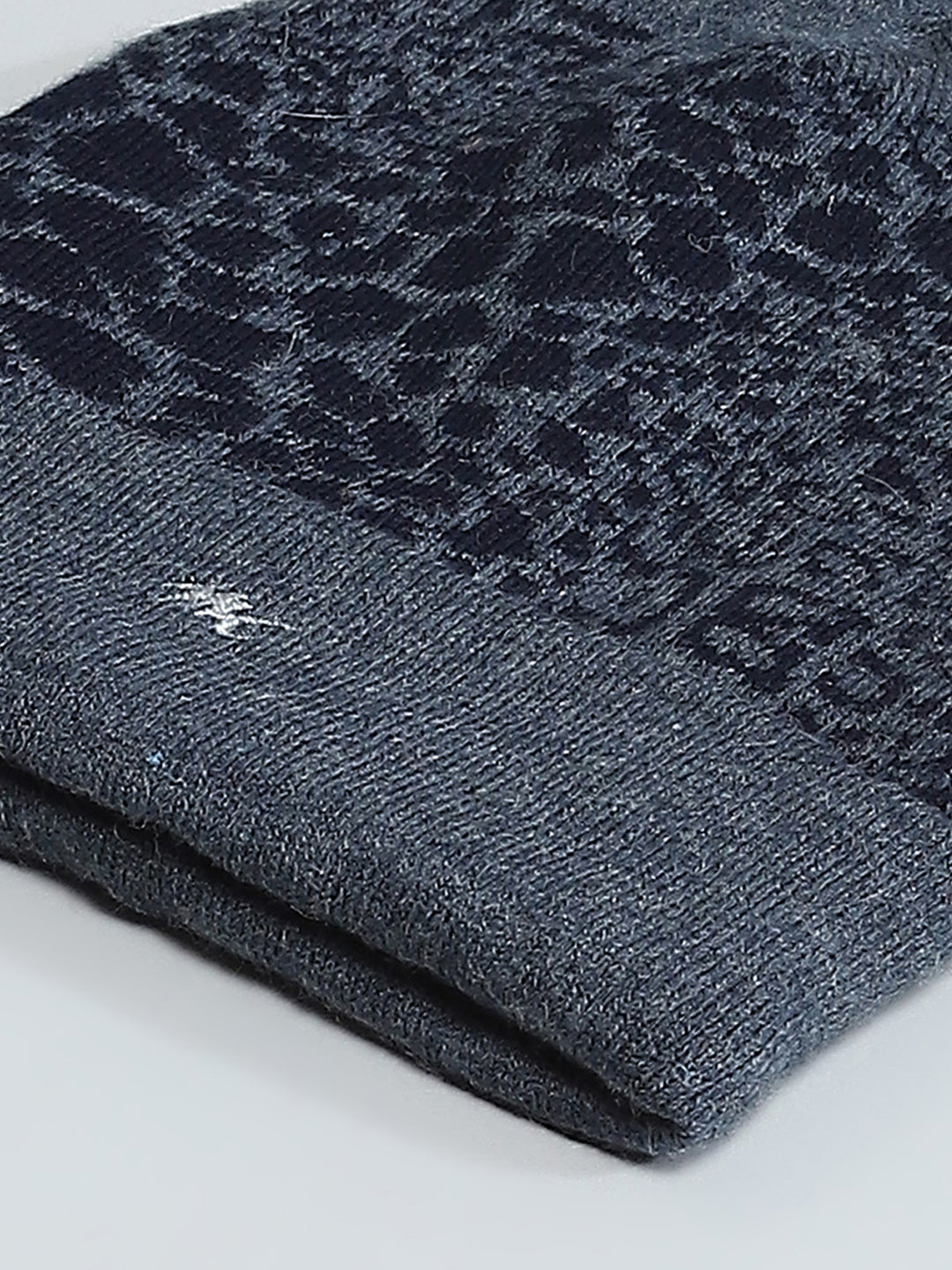 Men Blue Self Design Cap