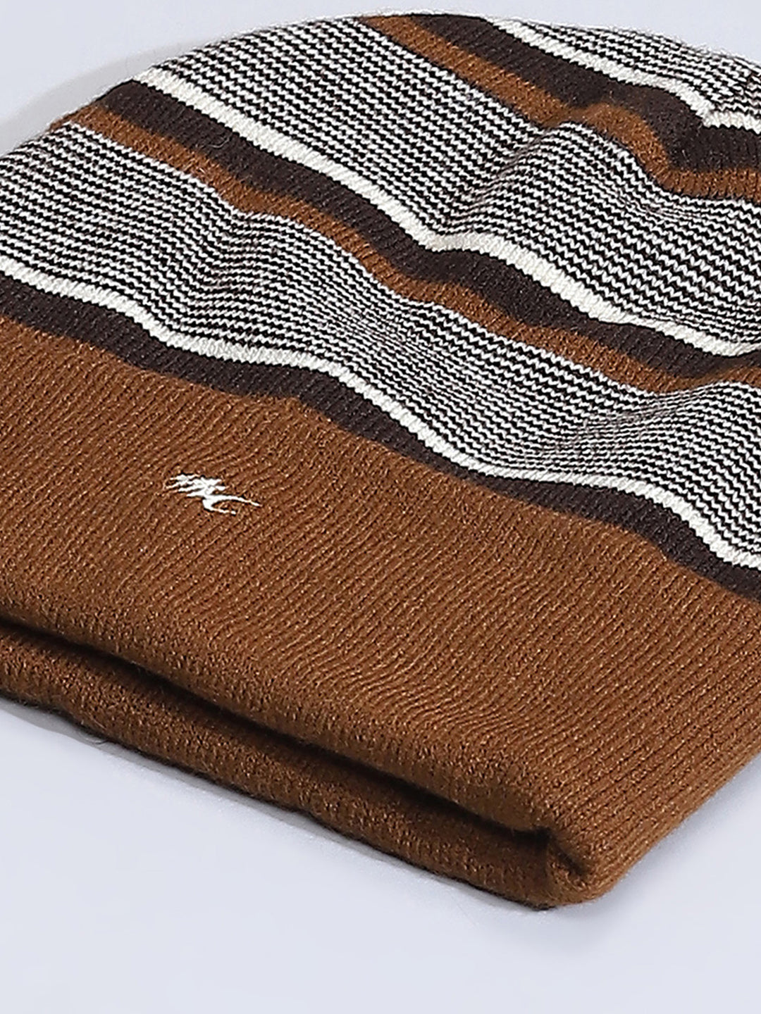 Men Rust Self Design Cap