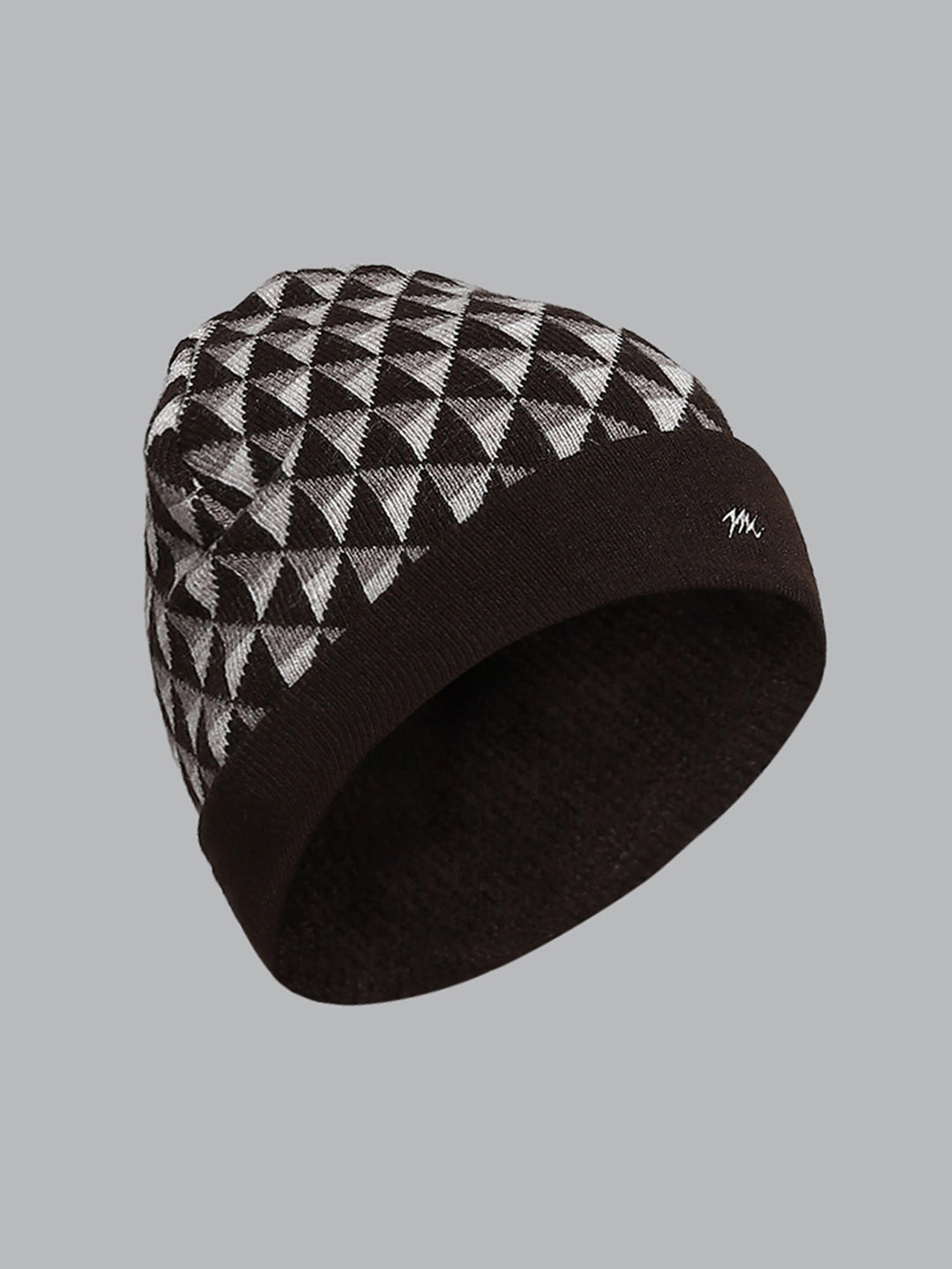 Men Brown Self Design Cap