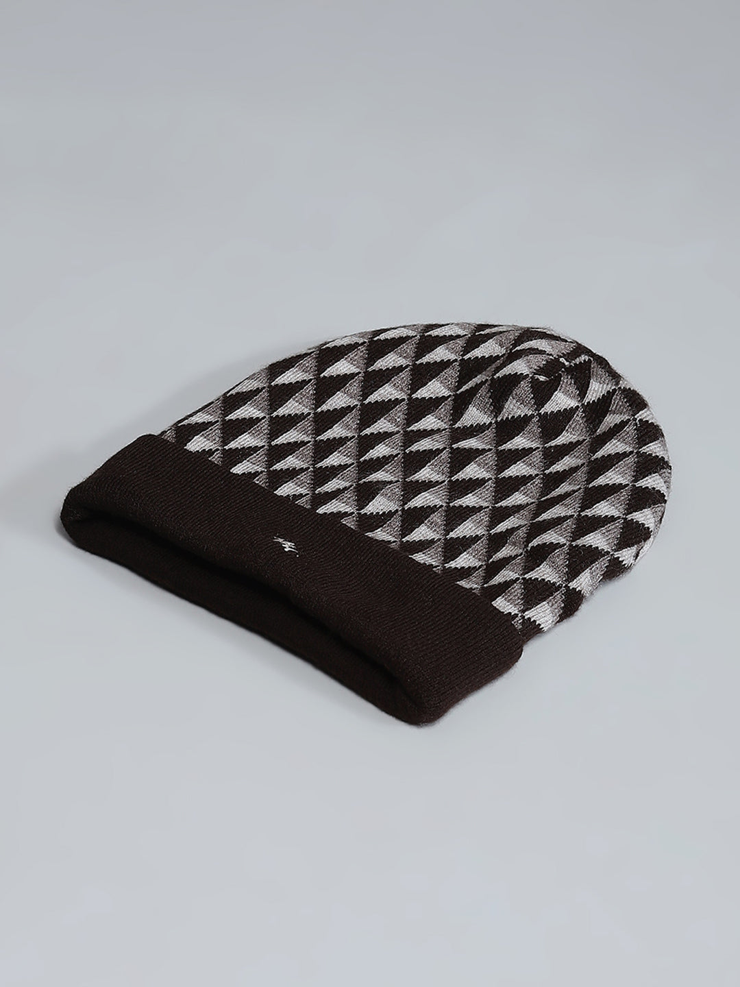 Men Brown Self Design Cap