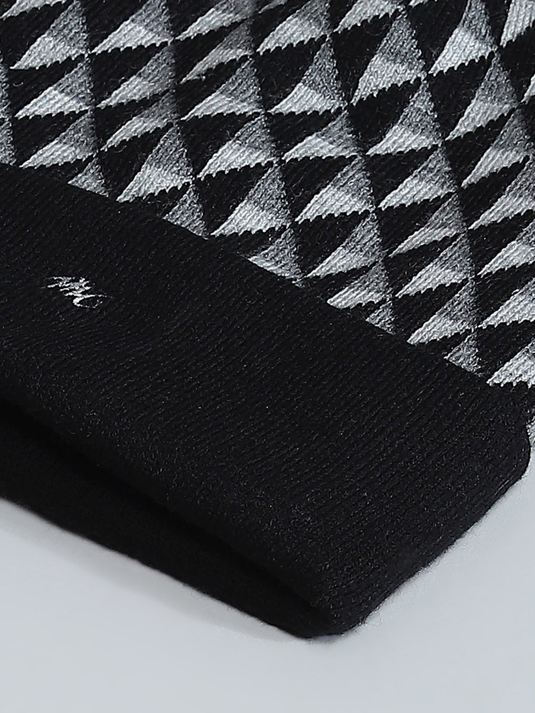 Men Black Self Design Cap