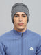 Men Grey Self Design Cap