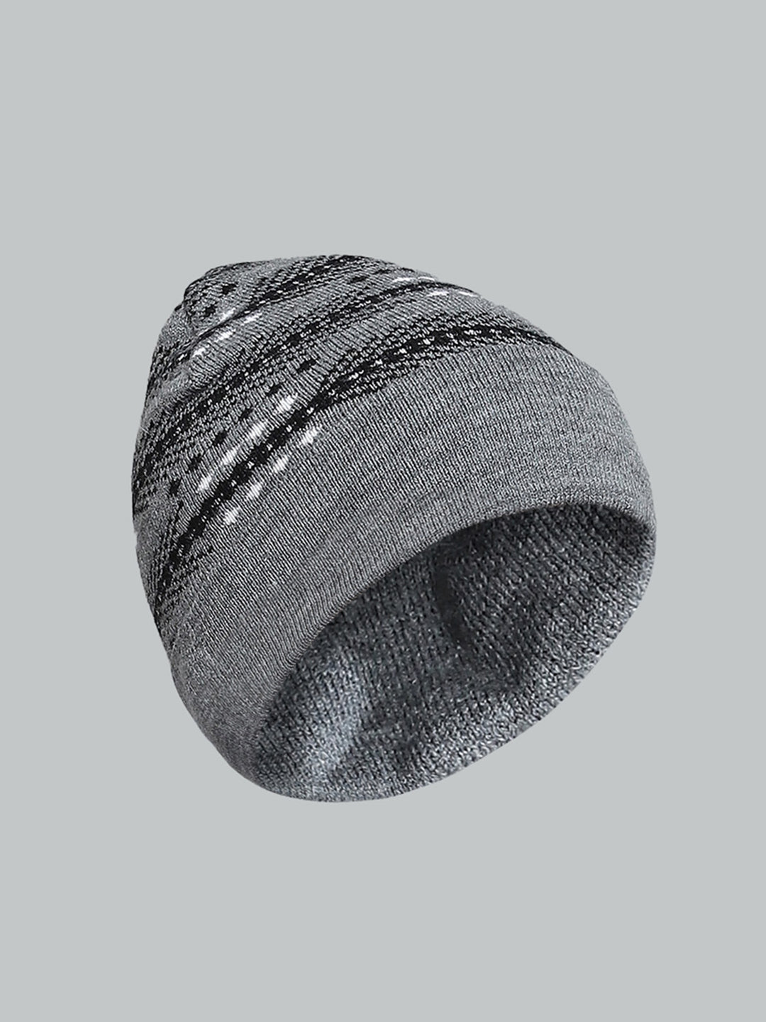 Men Grey Self Design Cap
