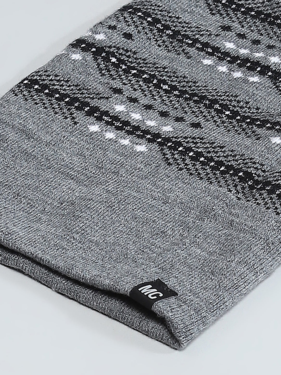 Men Grey Self Design Cap