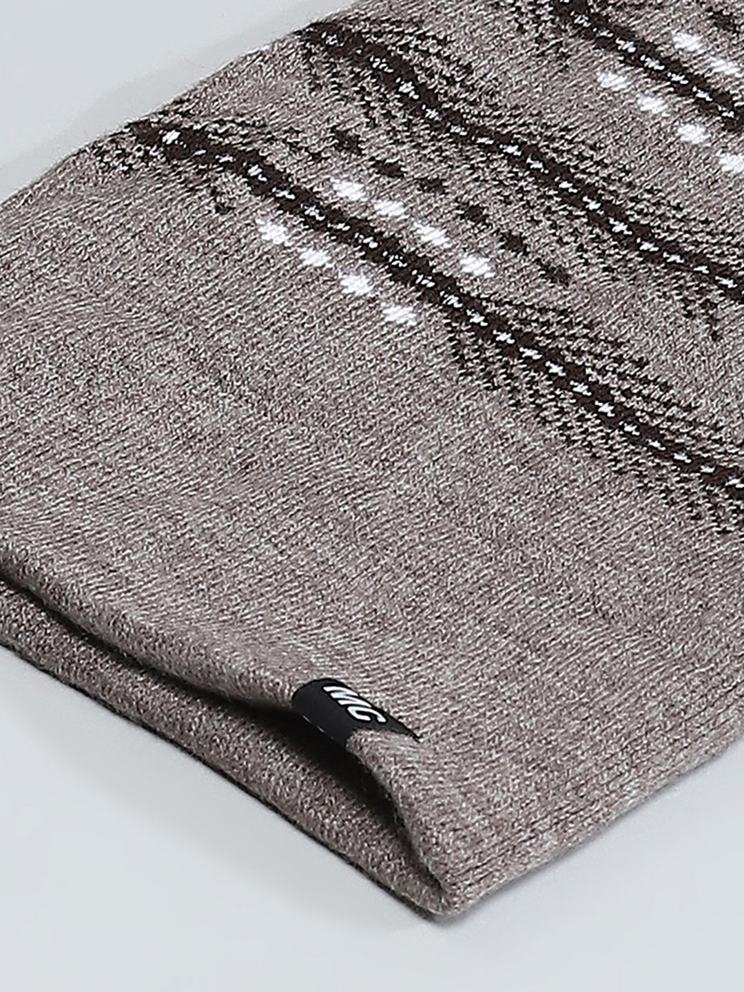 Men Brown Self Design Cap