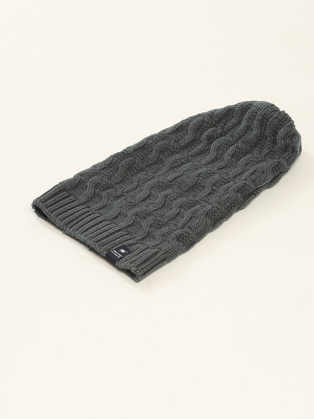 Men Grey Self Design Cap