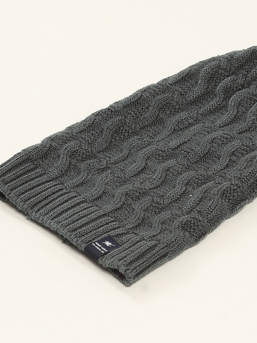 Men Grey Self Design Cap