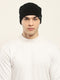 Men Black Self Design Cap