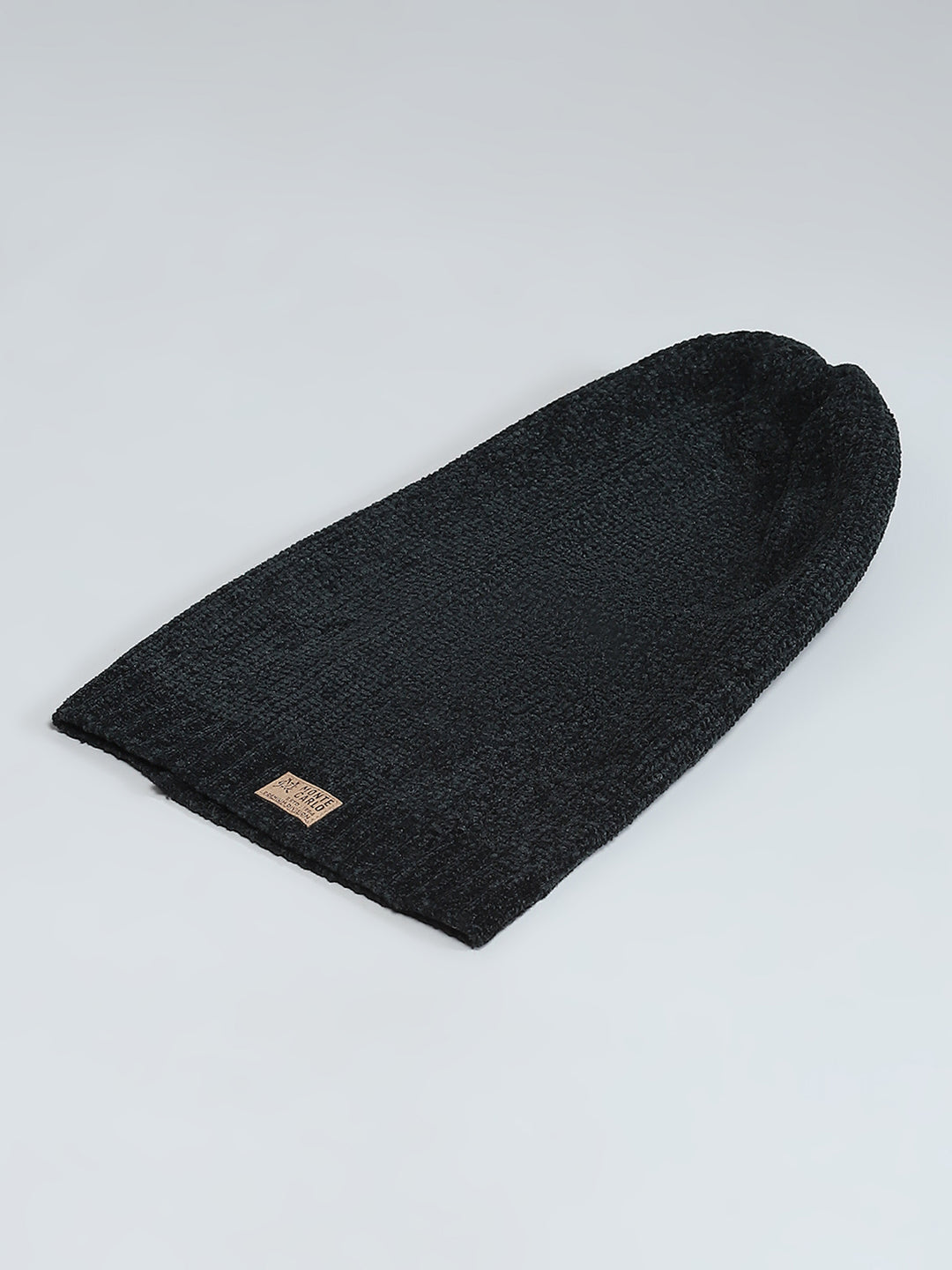 Men Black Self Design Cap