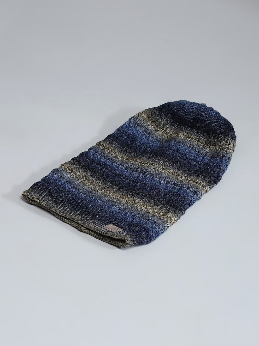 Men Blue Self Design Cap