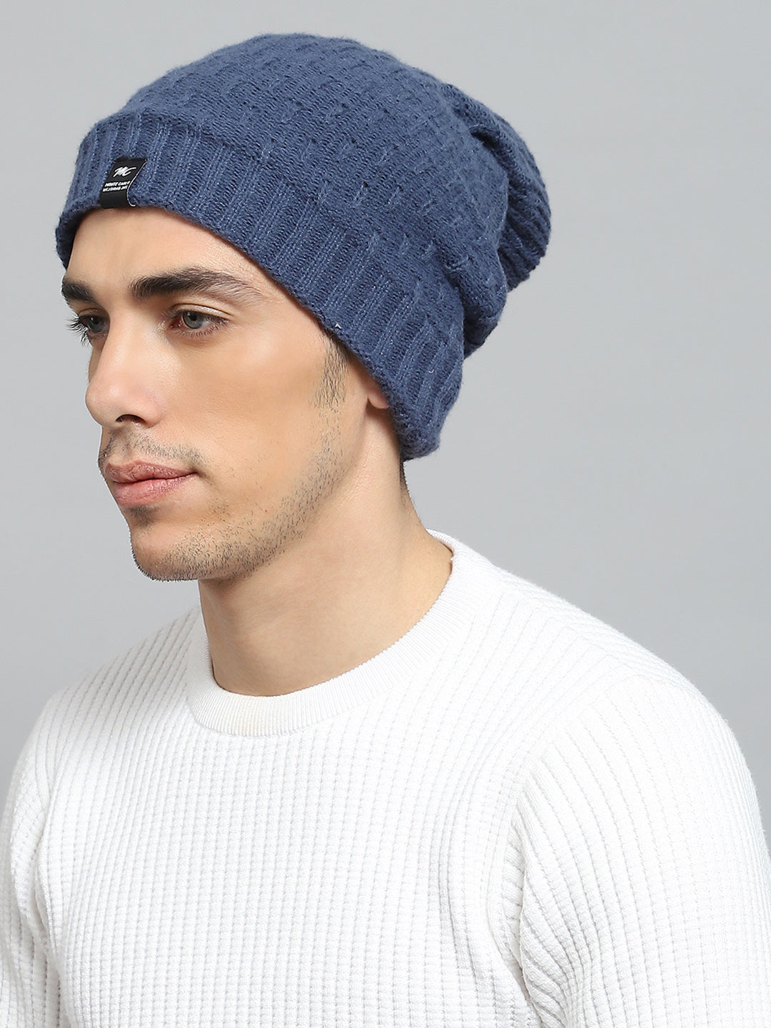 Men Blue Solid Cap