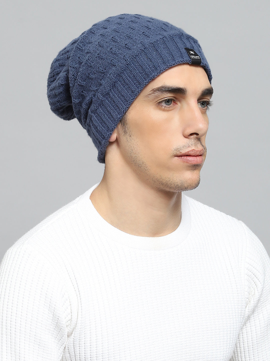 Men Blue Solid Cap