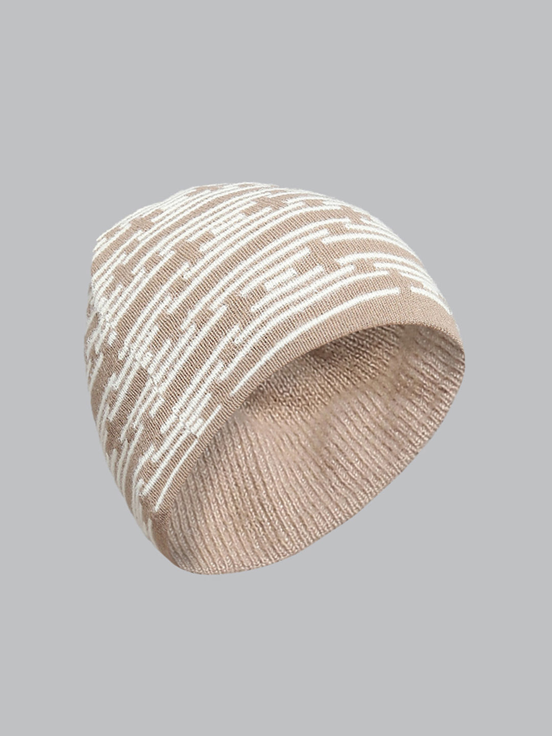 Men Beige Self Design Cap