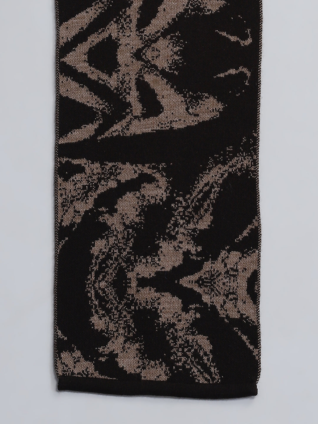 Men Brown Self Design Muffler