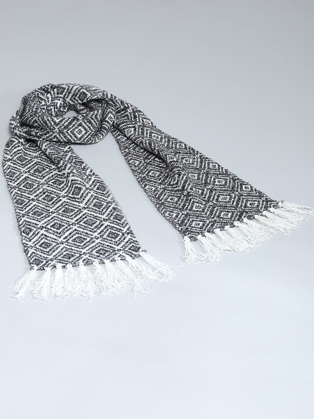 Women Black Self Design Muffler