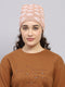 Women Peach Self Design Cap