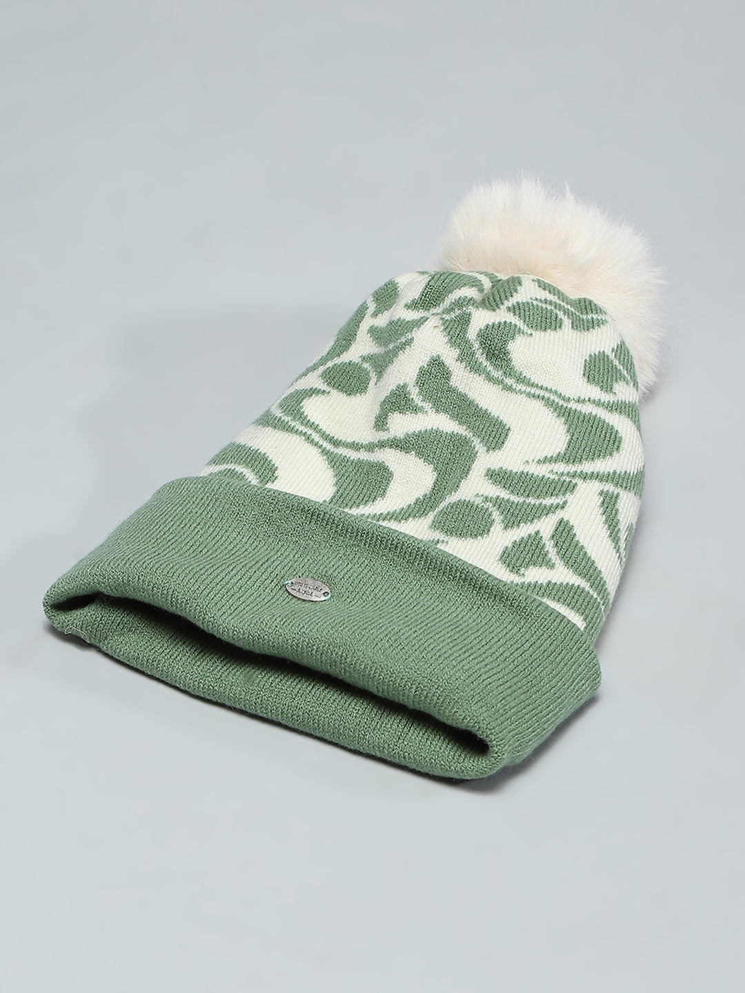 Kids Green Self Design Cap