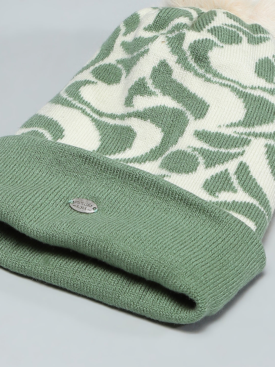 Kids Green Self Design Cap