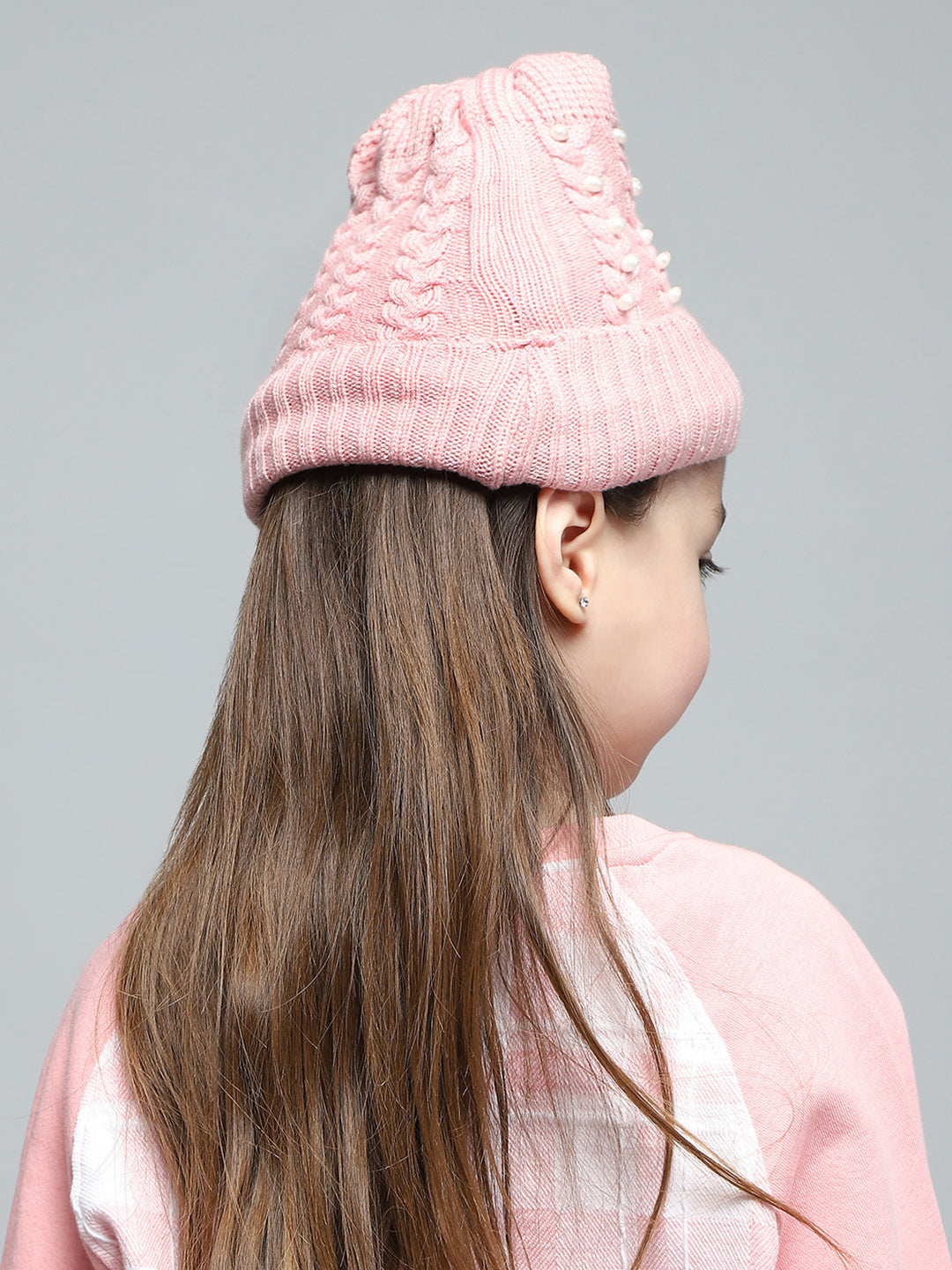 Kids Pink Self Design Cap