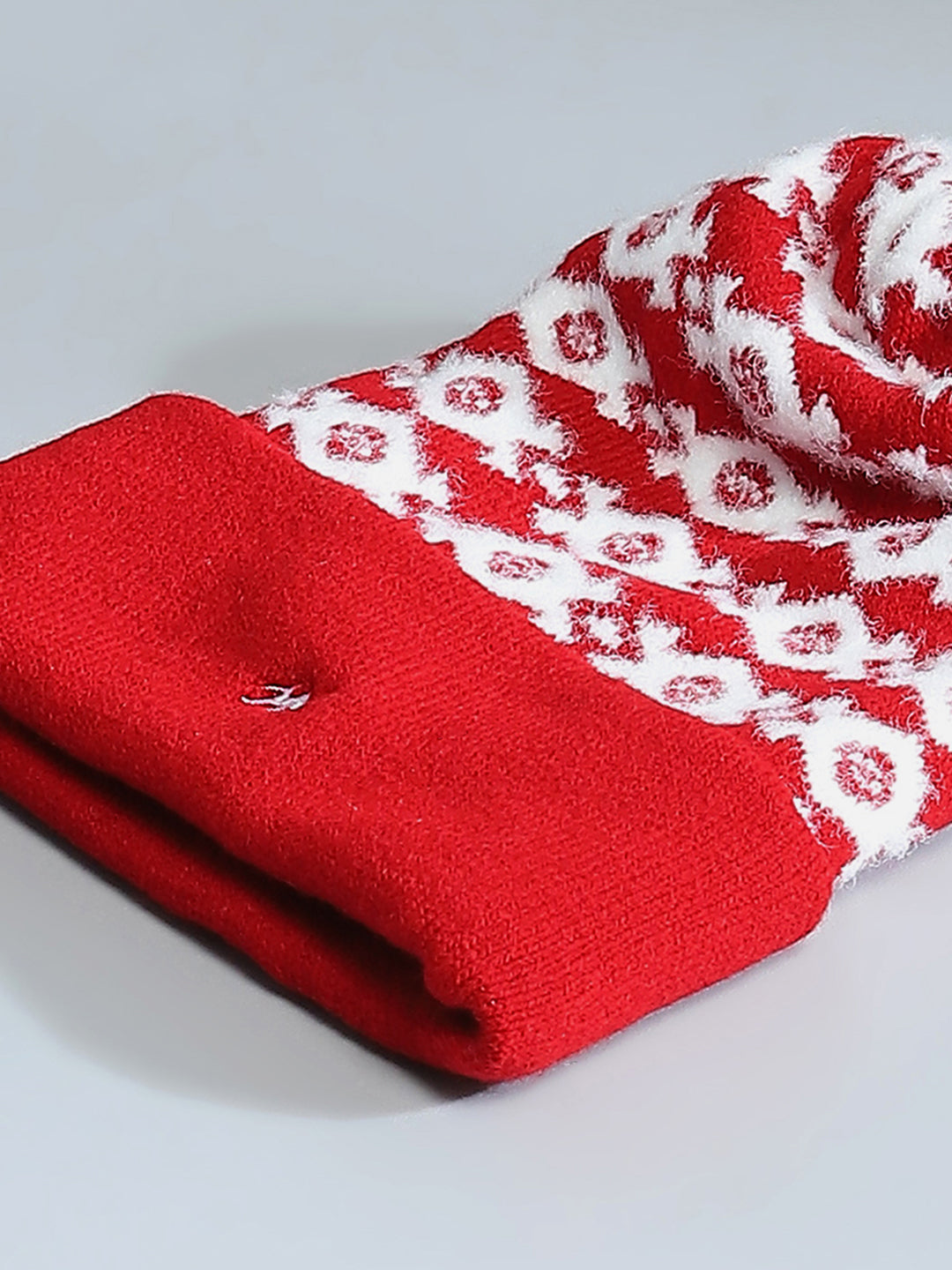 Kids Red Self Design Cap