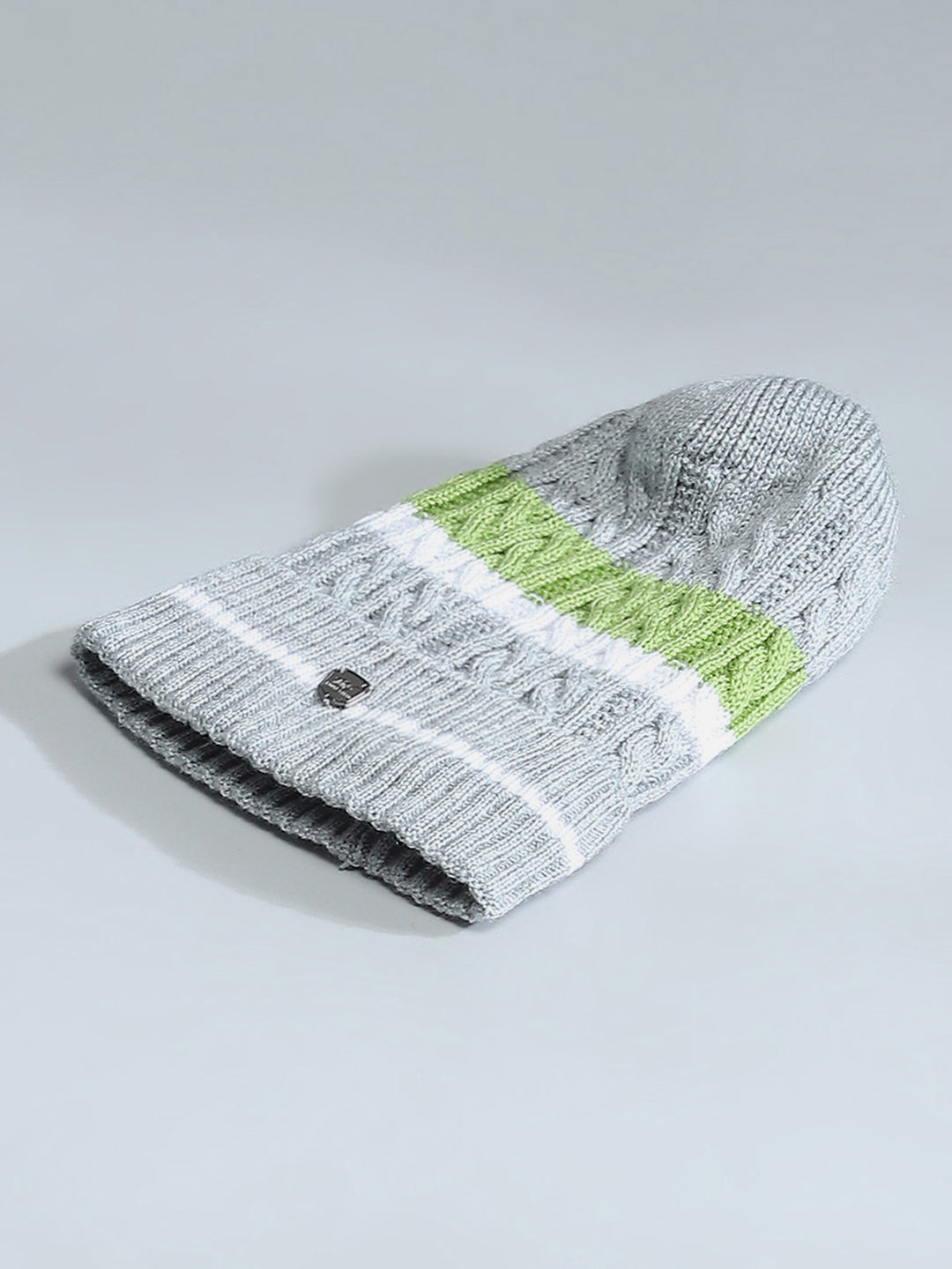 Kids Grey Self Design Cap