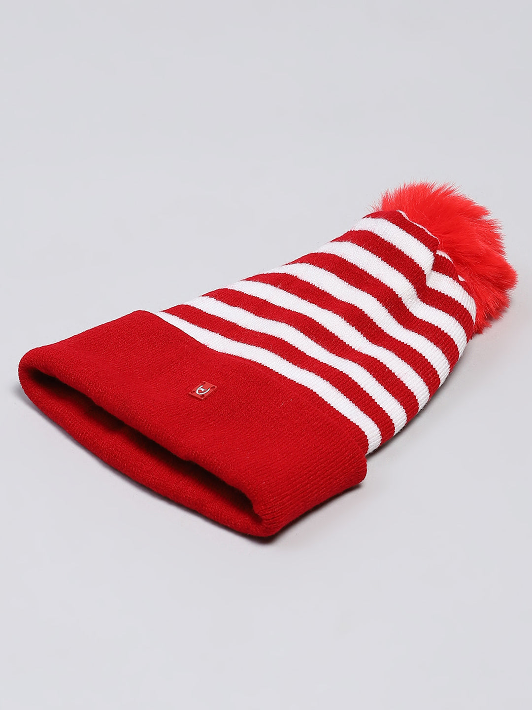 Kids Red Self Design Cap
