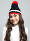 Kids Navy Blue Self Design Cap
