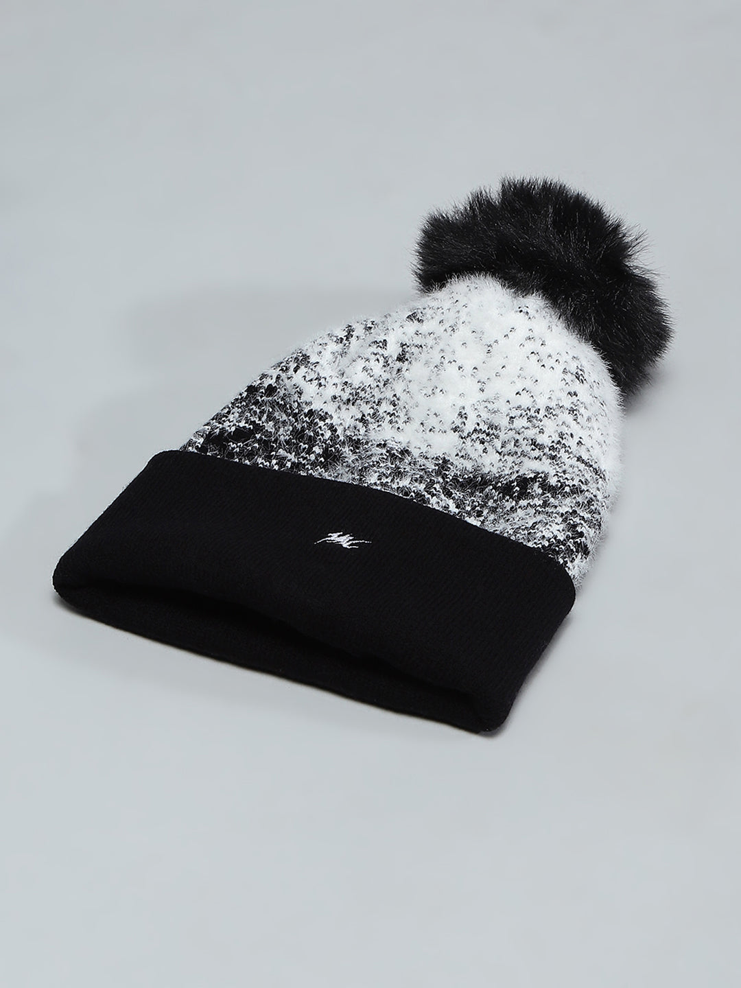 Kids Black Self Design Cap