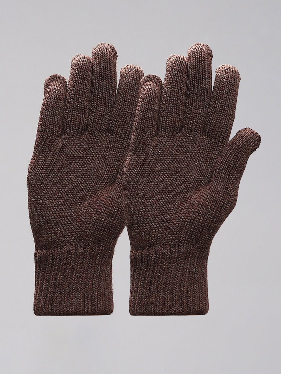 Men Brown Self Design Gloves