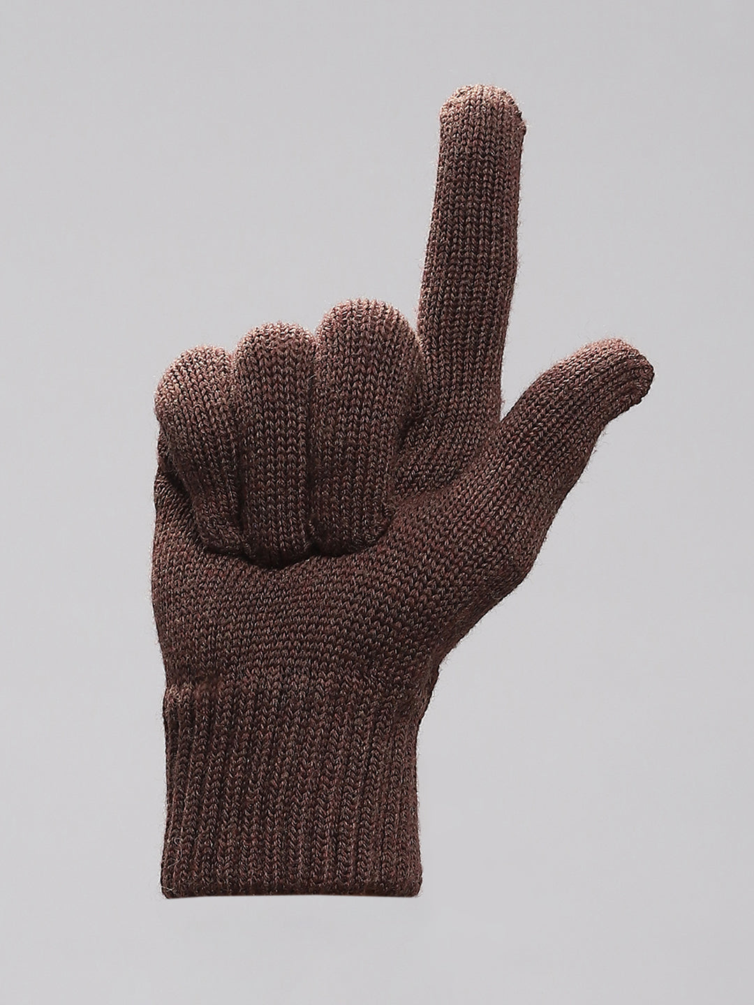 Men Brown Self Design Gloves