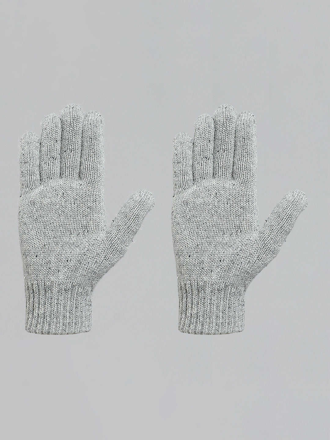 Men Grey Solid Gloves