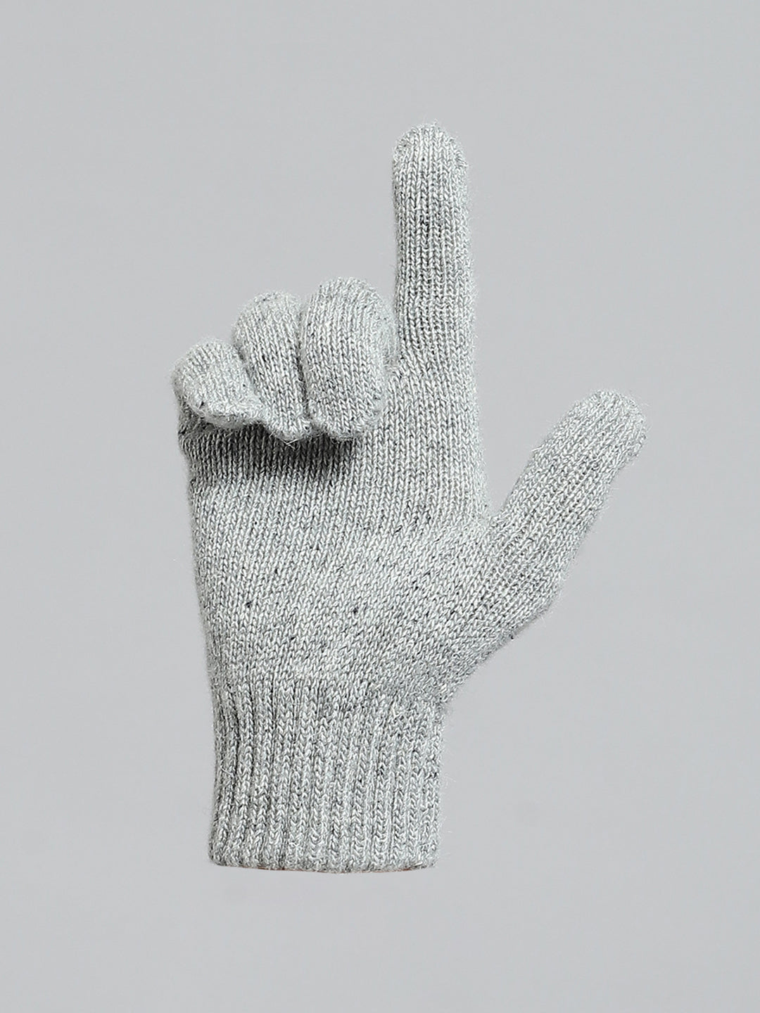 Men Grey Solid Gloves