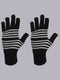 Men Black Stripe Blend Wool Gloves