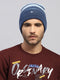 Men Blue Printed Blend Wool Cap