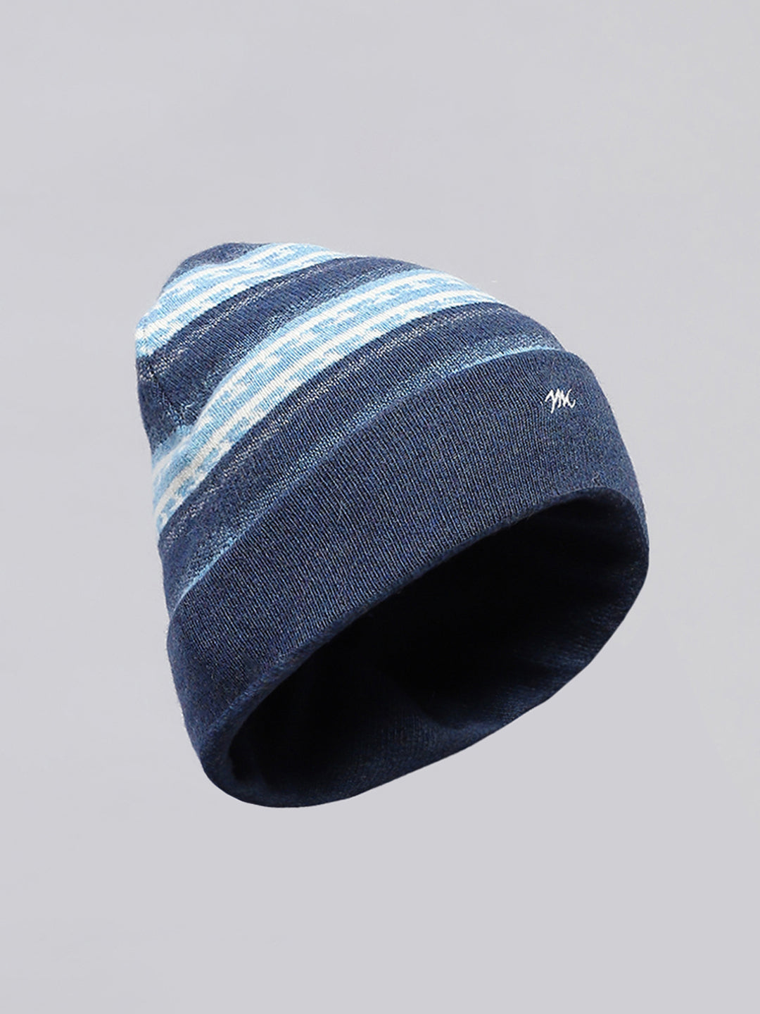 Men Blue Printed Blend Wool Cap