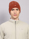 Men Rust Printed Blend Wool Cap
