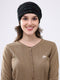 Women Black Self Design Blend Wool Cap