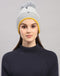 Women Grey Self Design Blend Wool Cap