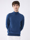 Luxuria Men Blue Solid High Neck Full Sleeve Pullover