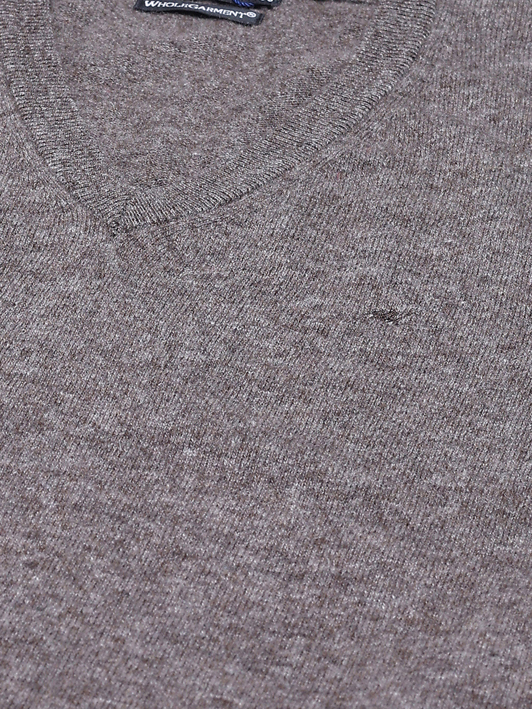 Men Brown Solid V Neck Sleeveless Sweater