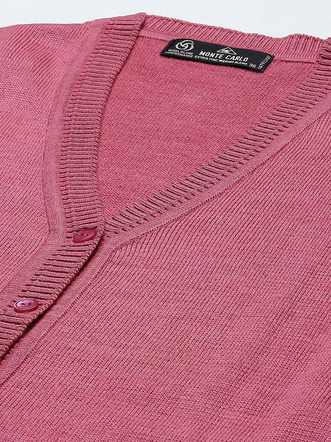 Women Pink Solid V Neck Sleeveless Cardigan