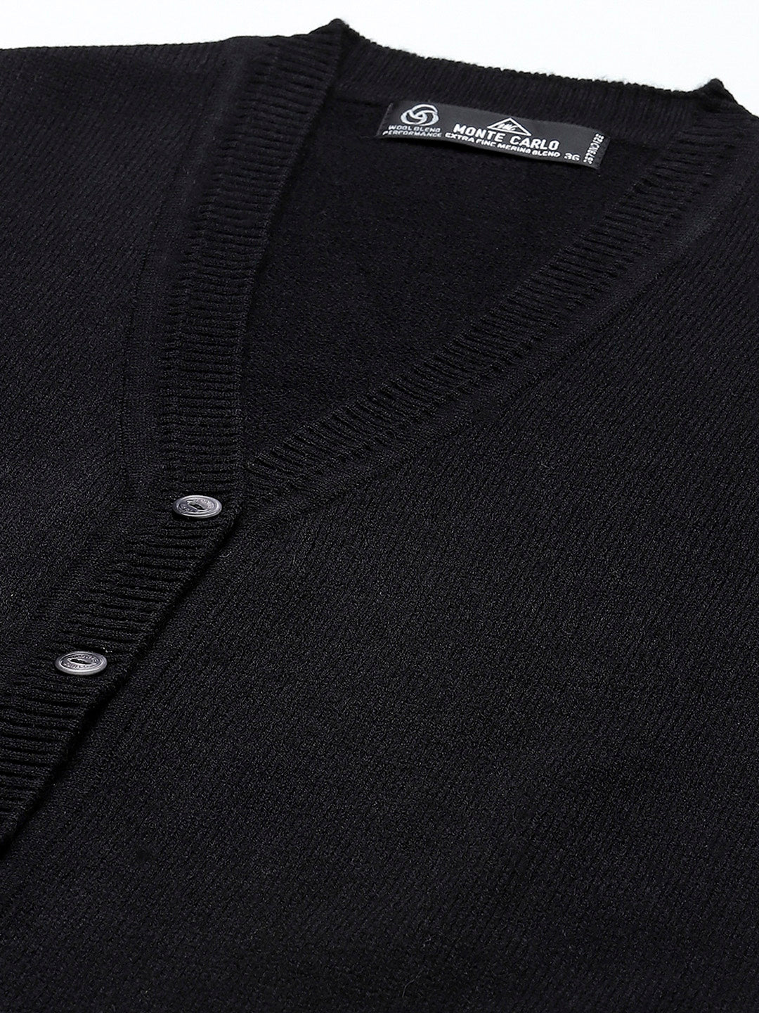 Women Black Solid V Neck Sleeveless Cardigan