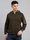 Men Green Solid Round Neck Full Sleeve Pullover