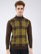Men Brown Printed Mock Neck Full Sleeve Pullover