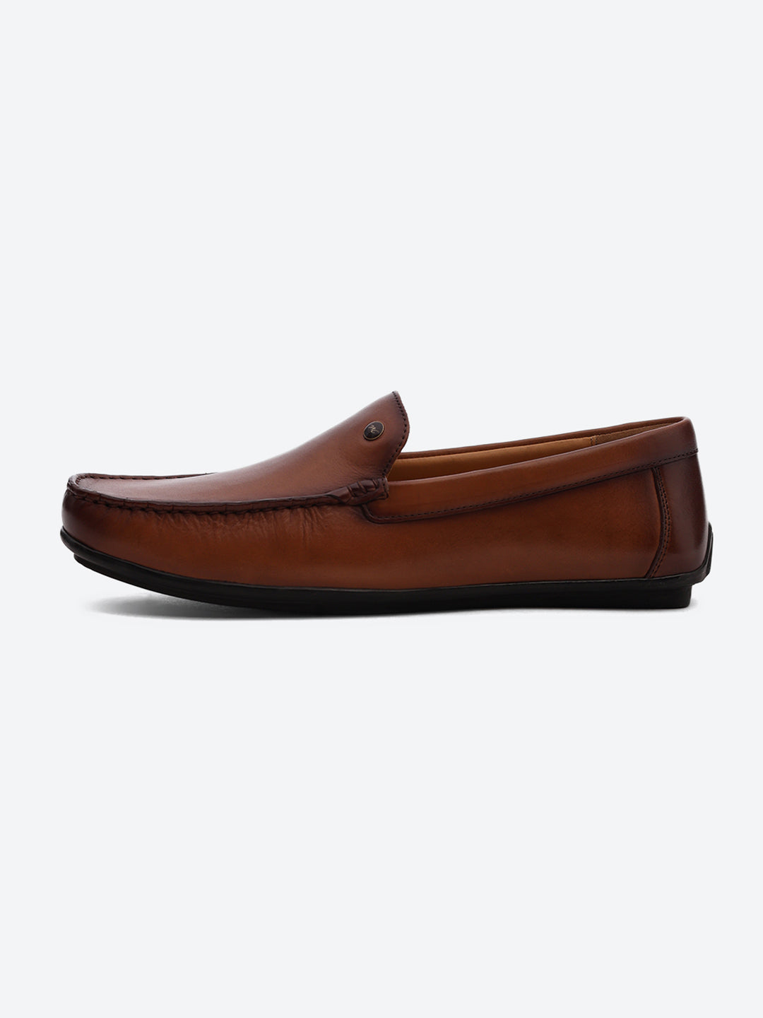 Men Tan Slip on Genuine Leather Loafers