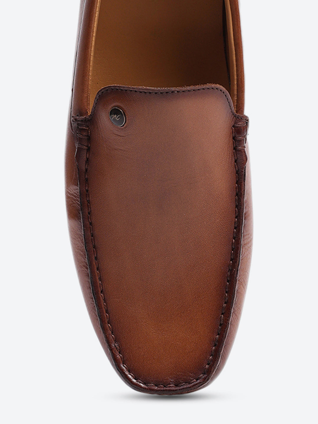 Men Tan Slip on Genuine Leather Loafers